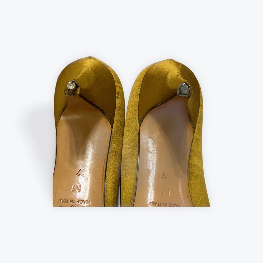 Vintage Yves Saint Laurent Satin Kitten Heel Pumps. Size 7. - Picture 7 of 7